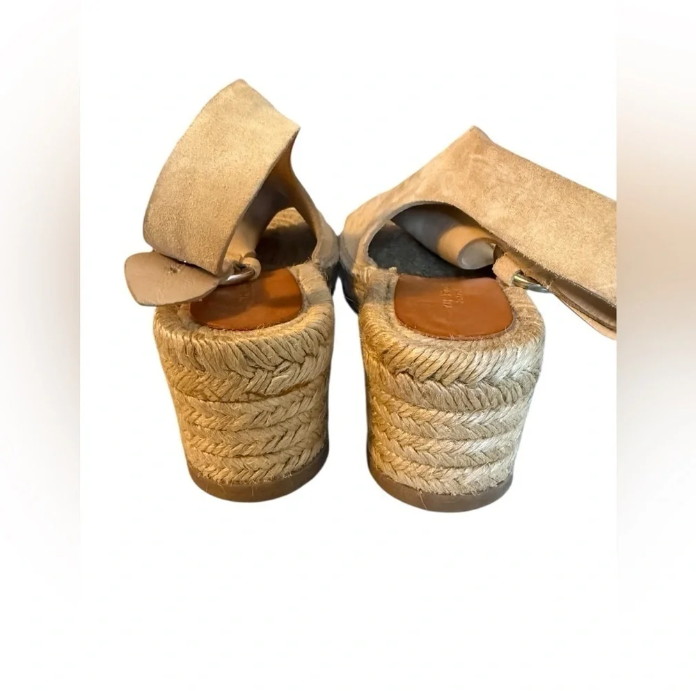 Rag & Bone Calla Beige Suede Wedge Espadrille Sandal